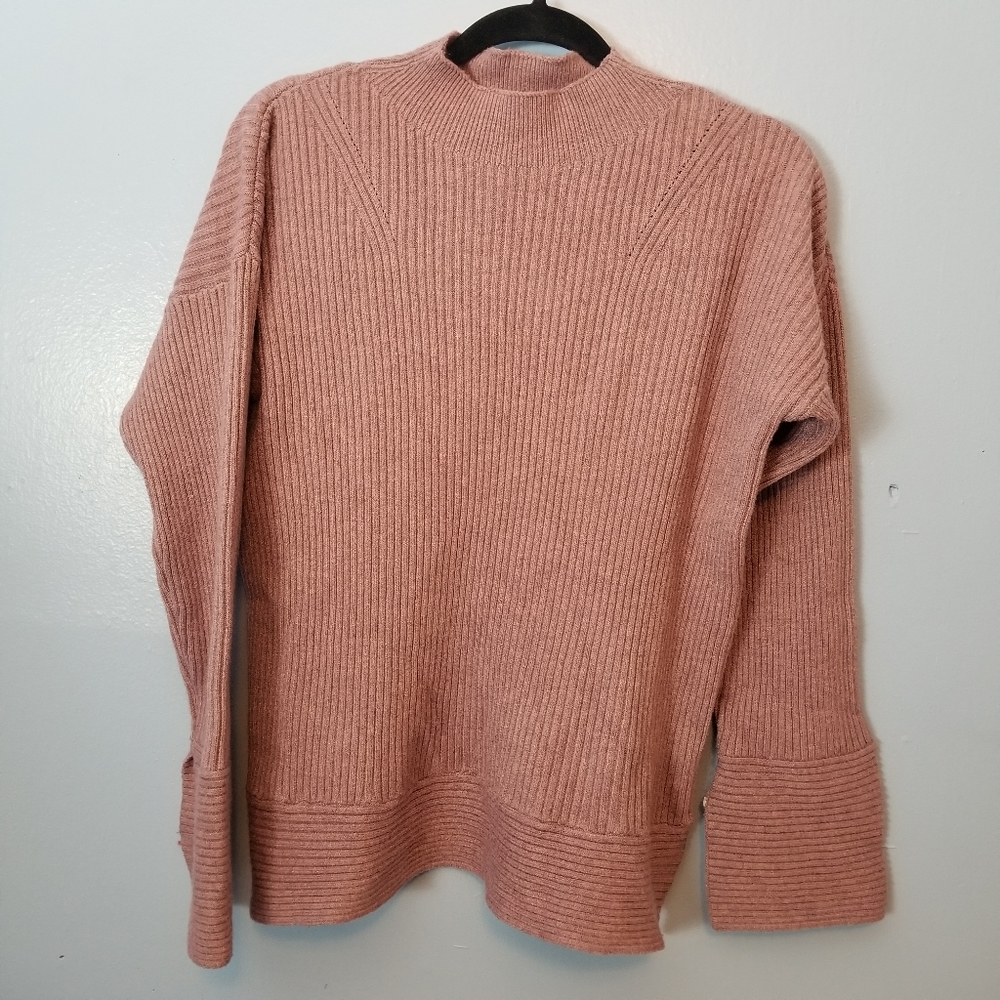 Sioni Mock Neck Ribbed Sweater Large NWT